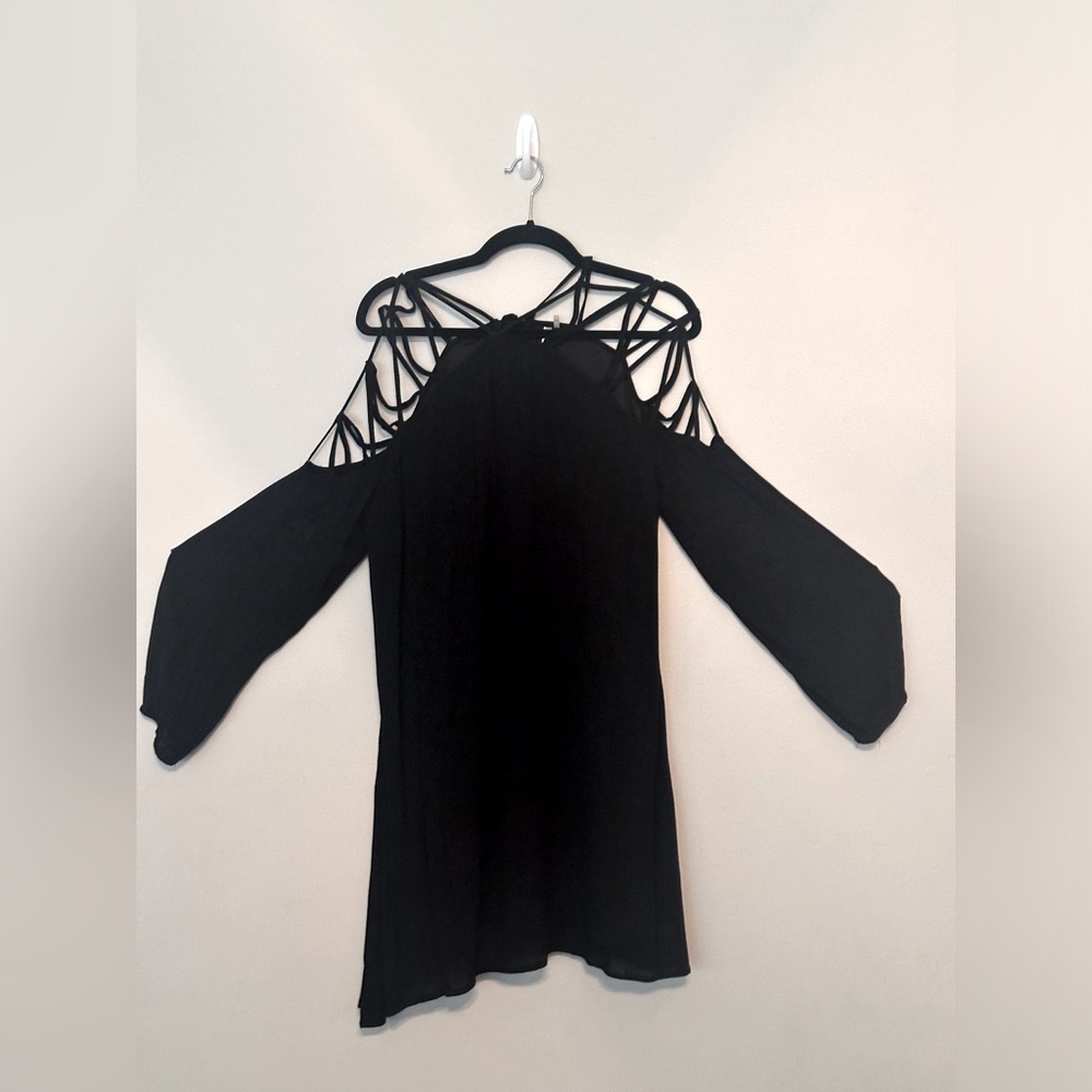 Black Shoulder Detailed Dress